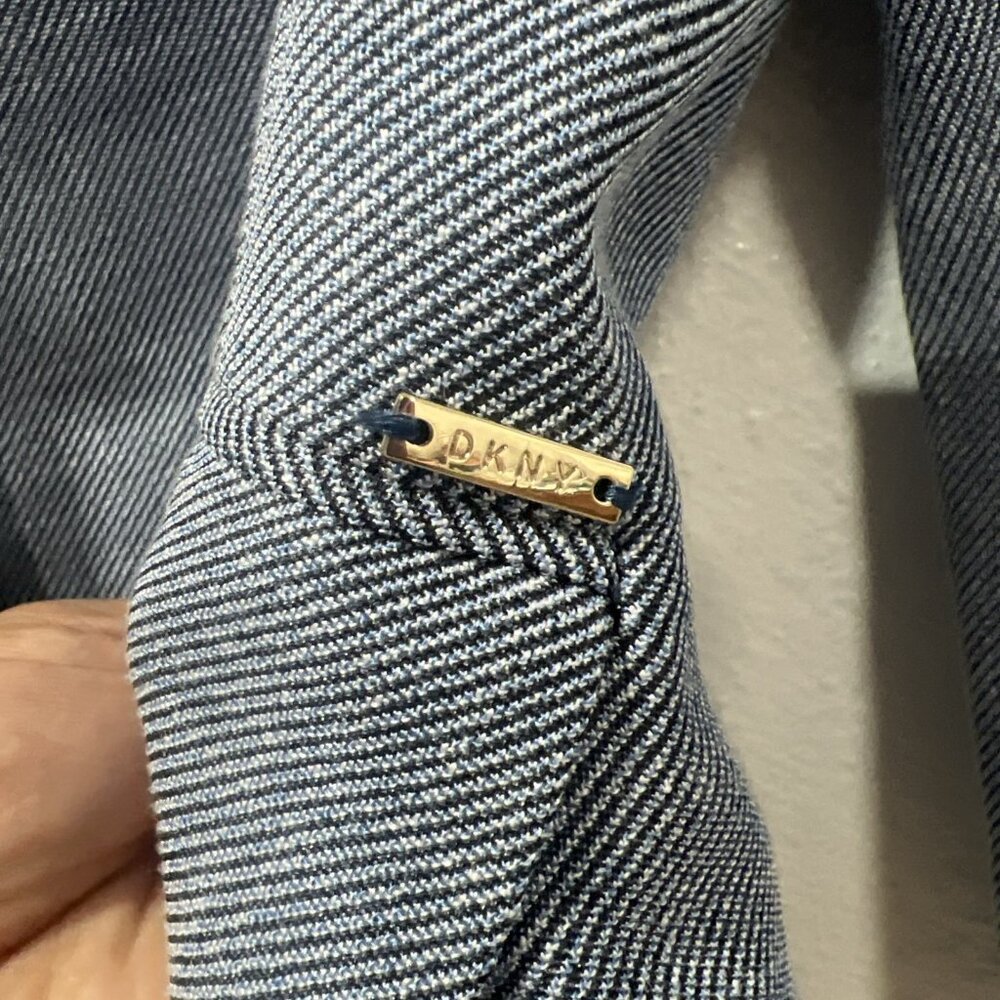 DKNY Blazer Women 12Blue Jacket Coat‎ Career Preppy One Button Lined NEW - Picture 5 of 15